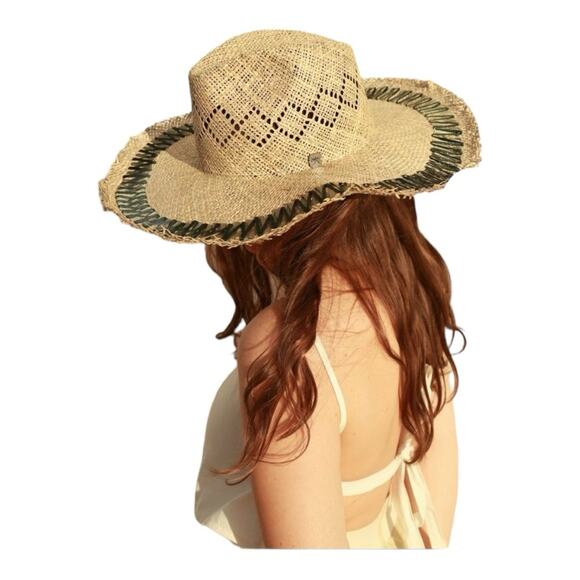 Filu Hats Dianora Salviati Capri Forest Straw Hat Natural/Green Medium main image 5